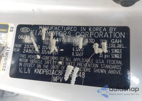 2015 Kia Sportage Lx z USA, uszkodzony, nr VIN KNDPB3AC8F7683648